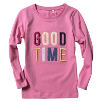 Παιδικά μπλούζα Name it για κορίτσια Good Time Ροζ κοριτσίστικη με ανάγλυφο σχέδιο εντυπωσιακή άνετη