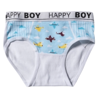 Παιδικό σλιπ βρακάκι για αγόρια Happy Boy Airplane Άσπρο αγορίστικο ποιοτικό εσώρουχο με σχέδια