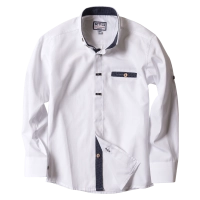 Παιδικό πουκάμισο για αγόρια RG Λευκό πουά