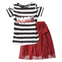 Παιδικό σετάκι για κορίτσια Paris κόκκινο μοντέρνα σετ με φούστα tutu για κορίτσια ετών με τούλι μόδα παιδική online