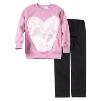 Παιδικό σετ φόρμας Emery για κορίτσια Heart Ροζ κοριτσίστικες μοντέρνες φόρμες χειμερινές
