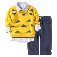 Βρεφικό σετ για αγόρια Baby Boy Κίτρινο αγορίστικα μοντέρνα casual σετ για καλό ντύσιμο