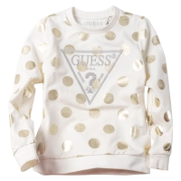 Παιδική μπλούζα GUESS για κορίτσια Golden Circles Άσπρο κοριτσίστικες μπλούζες επώνυμες φούτερ