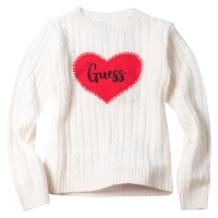 Παιδική μπλούζα GUESS για κορίτσια Heart Κρεμ