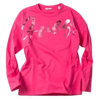 Παιδική μπλούζα GUESS για κορίτσια Stamp Φούξια κοριτσίστικες επώνυμες μπλούζες