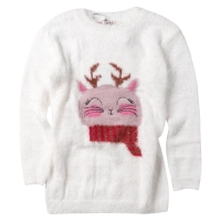 Παιδική μπλούζα ΕΒΙΤΑ για κορίτσια Reindeer Άσπρο