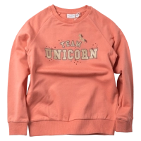 Παιδική μπλούζα Name it για κορίτσια Team Unicorn Σομόν