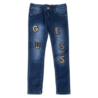 Παιδικό παντελόνι Guess για κορίτσια Girl Power μπλε κοριτσίστικα καθημερινά επώνυμα brands άνετα εντυπωσιακά