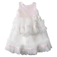 Παιδικό αμπιγέ φόρεμα για κορίτσια Queen λευκό 2-5