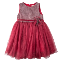Παιδικό αμπιγέ φόρεμα για κορίτσια Miss Rose μπορντό 2-5