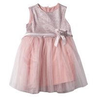 Παιδικό αμπιγέ φόρεμα για κορίτσια Miss Rose ροζ πούδρα 6-9