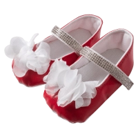 Βρεφικά παπούτσια αγκαλιάς για κορίτσια Flowers κόκκινα κοριτσίστικα καθημερινά οικονομικά για βόλτα