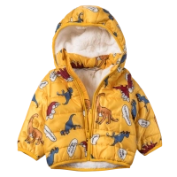 Παιδικό μπουφάν για αγόρια Dinosaurs Κίτρινο αγορίστικα μοντέρνα ζεστά ποιοτικά μπουφάν