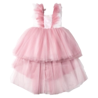 Παιδικό φόρεμα για κορίτσια Swan pink κοριτσίστικα επίσημα εντυπωσιακά αμπιγιέ για γάμο βάφτιση
