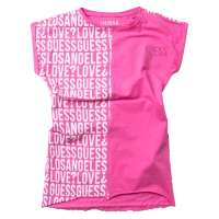 Παιδική μπλούζα GUESS για κορίτσια Love φούξια κοριτσίστικα επώνυμα μοντέρνα κλασικά casual