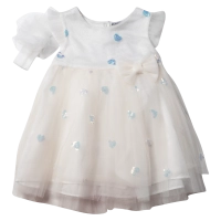 Bρεφικό αμπιγέ φόρεμα Εβίτα για κορίτσια  Hearts Λευκό