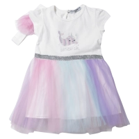 Βρεφικό φόρεμα Εβίτα για κορίτσια Βirthday Girl Άσπρο καθημερινά βρεφικά φορεματάκια online 1