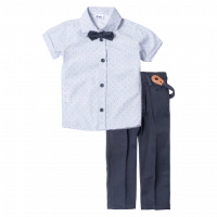 Παιδικό σετ για αγόρια Fly άσπρο μπλέ καλό ντύσιμο για γάμος για εκδηλώσεις online