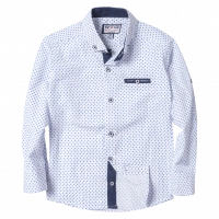 Παιδικό πουκάμισο για αγόρια Huston άσπρο 5-16 αγορίστικα πουά γάμο βάφτιση καλό ντύσιμο ετών εκκλησία