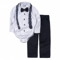 Βρεφικό σετ με πουκάμισο για αγόρια Mini Boy άσπρο
