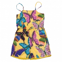 Παιδική σαλοπέτα Desigual για κορίτσια Butterflies κίτρινο κοριτσίστικο ρούχο καλοκαιρινά τιράντες online (1)