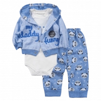 Βρεφικό σετ για αγόρια funny daddy σιέλ αγοράκια μωρουδικά σετάκι φορμάκια ζακετούλα παντελονάκια online1