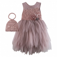 Παιδικό φόρεμα για κορίτσια Elenora σάπιο μήλο κοριτσίστικα καλά βαφτήσια γάμο τούλι παγιέτες εκκλησία (2)