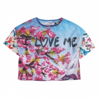 Παιδική μπλούζα Desigual για κορίτσια Love me γαλάζια