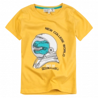 Παιδική μπλούζα New College για αγόρια Space dino κίτρινη αγορίστικα καθημερινά με δεινόσαυρους online (1)