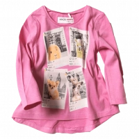 Παιδική μπλούζα MINOTI για κορίτσια Garry ροζ