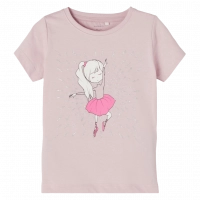 Παιδική μπλούζα Name it για κορίτσια Princess ροζ καλοκαιρινές μπλούζες ετών