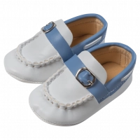 Βρεφικά παπούτσια αγκαλιάς για αγόρια Mocassino γαλάζιο αγορίστικα καλά κλασσικά μωρά 6 μηνών (1)