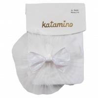Βρεφικό καλσόν για κορίτσια Shiny bow άσπρο κοριτσίστικα τούλι καλό μωρό μπέμπα online 6 μηνών (1)