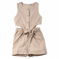 Παιδική ολόσωμη φόρμα Eβίτα για κορίτσια Poplar μπεζ (1)
