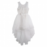 Παιδικό φόρεμα για κορίτσια Isla λευκό βαφτιστικά φορέματα για γάμους βαφτίσεις παρανυφάκια ετών με τούλι αμπιγε