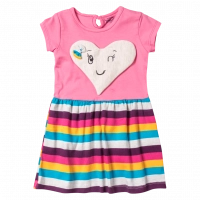 Παιδικό φόρεμα για κορίτσια Heart ροζ κοριτσίστικα απλό καλοκαιρινά 18 μηνών ριγέ αέρινα online  (1)