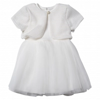Βρεφικό φόρεμα για κορίτσια Εκάβη εκρού κοριτσίστικα καλό ντύσιμο μωρά 12 μηνών online τούλι βάφτιση (1)