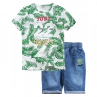 Παιδικό σετ Hashtag για αγόρια Garden πράσινο αγορίστικα τζιν μακό 3 χρονών online (1)