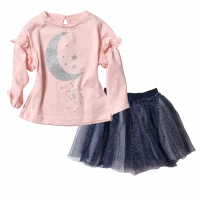 Παιδική μπλούζα MINOTI για κορίτσια Moon ροζ ανοιξιάτικές εποχιακές ετών | Παιδική φούστα Minoti για κορίτσια Tutu Sequin γκρι επώνυμες κοριστίστικο ετών online 