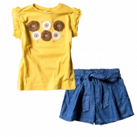 Παιδική μπλούζα Mayoral για κορίτσια Furbelow Κίτρινο κοριτσίστικο επώνυμο ποιοτικό μοντέρνο ιδιαίτερο | Παιδικό τζιν σορτς Mayoral για κορίτσια Peru μπλε 3206 κοριτσίστικα επώνυμα ελληνικά καλοκαιρινά ποιοτικά 