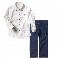 Παιδικό πουκάμισο για αγόρια Sandy Kids άσπρο αγορίστικα κοντομάνικο μακρυμάνικο μοντέρνα παιδικά ρούχα online χρονών online | Παιδικό παντελόνι για αγόρια Royal Μπλε αγορίστικα μοντέρνα υφασμάτινα παντελόνια 
