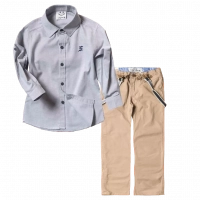 Παιδικό πουκάμισο Sandy Kids γκρι αγορίστικα κοντομάνικο μακριμάνικο μοντέρνα παιδικά ρούχα online χρονών πάνω | Παιδικό παντελόνι New College για Sunset Μπεζ αγόρια αγορίστικα καθημερινά για βόλτα επώνυμα ελληνικά οικονομικά 