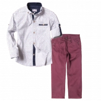 Παιδικό πουκάμισο για αγόρια Essone άσπρο καλά πουκάμισα για αγοράκια ετών βαμβακερά μοντέρνα ιδιαίτερα online | Παιδικό παντελόνι για αγόρια Genova2 μπορντό 2-5 αγορίστικα μονόχρωμα καλό ντύσιμο βάφτιση γάμο (2) 