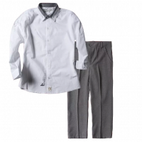 Παιδικό πουκάμισο New College για αγόρια Grey Άσπρο αγορίστικα ελληνικά μοντέρνα κλασσικά | Παιδικό παντελόνι παρέλασης για αγόρια Royal Γκρι 
