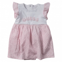 Βρεφικό φορμάκι φόρεμα GUESS για κορίτσια Cute Ροζ κοριτσίστικα ΄δωρα επώνυμα μωράκια online 6 μηνών (1)