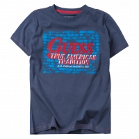 Παιδική μπλούζα GUESS για αγόρια American μπλε αγορίστικα καθημερινά στάμπα επώνυμα κοντομάνικα online (1)