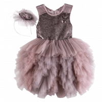 Παιδικό φόρεμα για κορίτσια Ursula σάπιο μήλο φορέματα αμπιγέ για παρανυφάκια με τούλι για γάμους βαφτίσεις