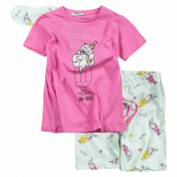 Παιδική πιτζάμα Εβίτα για κορίτσια Unishake φούξια κοριτσίστικες πιτζάμες καλοκαρινές μακό βαμβακερές ελληνικές