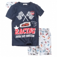 Παιδική πιτζάμα Hashtag για αγόρια Racing μπλε καλοκαιρινά σετάκια αγορίστικα μακό με βερμούδα Online ετών