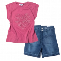 Παιδική μπλούζα Mayoral για κορίτσια Summer Ροζ καθημερινά ετών καλοκαιρινά απλά μακό online | Παιδικό τζιν σορτς Mayoral για κορίτσια Same μπλε 